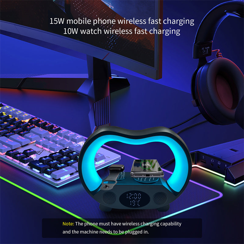 6-in-1 Smart LED Table Lamp Bluetooth-compatible Wireless Charger TechGenius