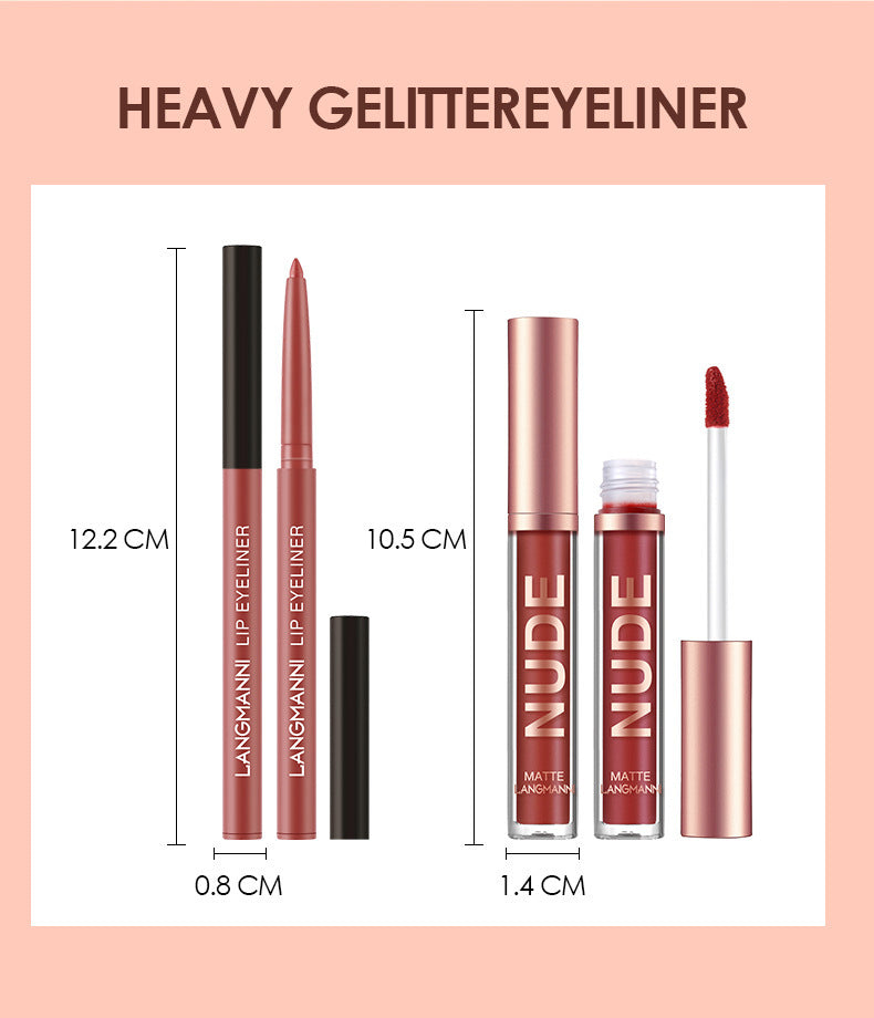 12-Piece Matte Lipstick & Lip Liner Set - Waterproof Long-Lasting Makeup Kit