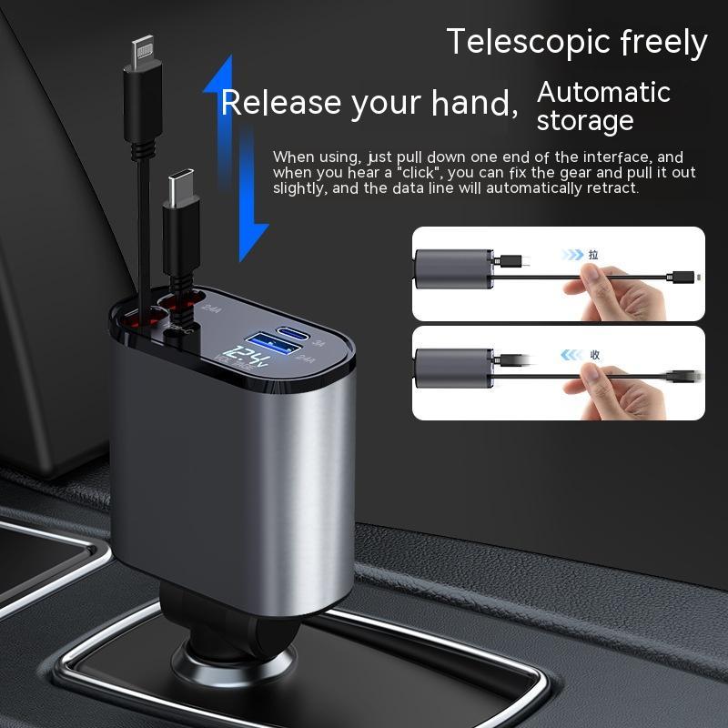 100W Fast Charging Car Charger  USB & Type-C - QuickCharge