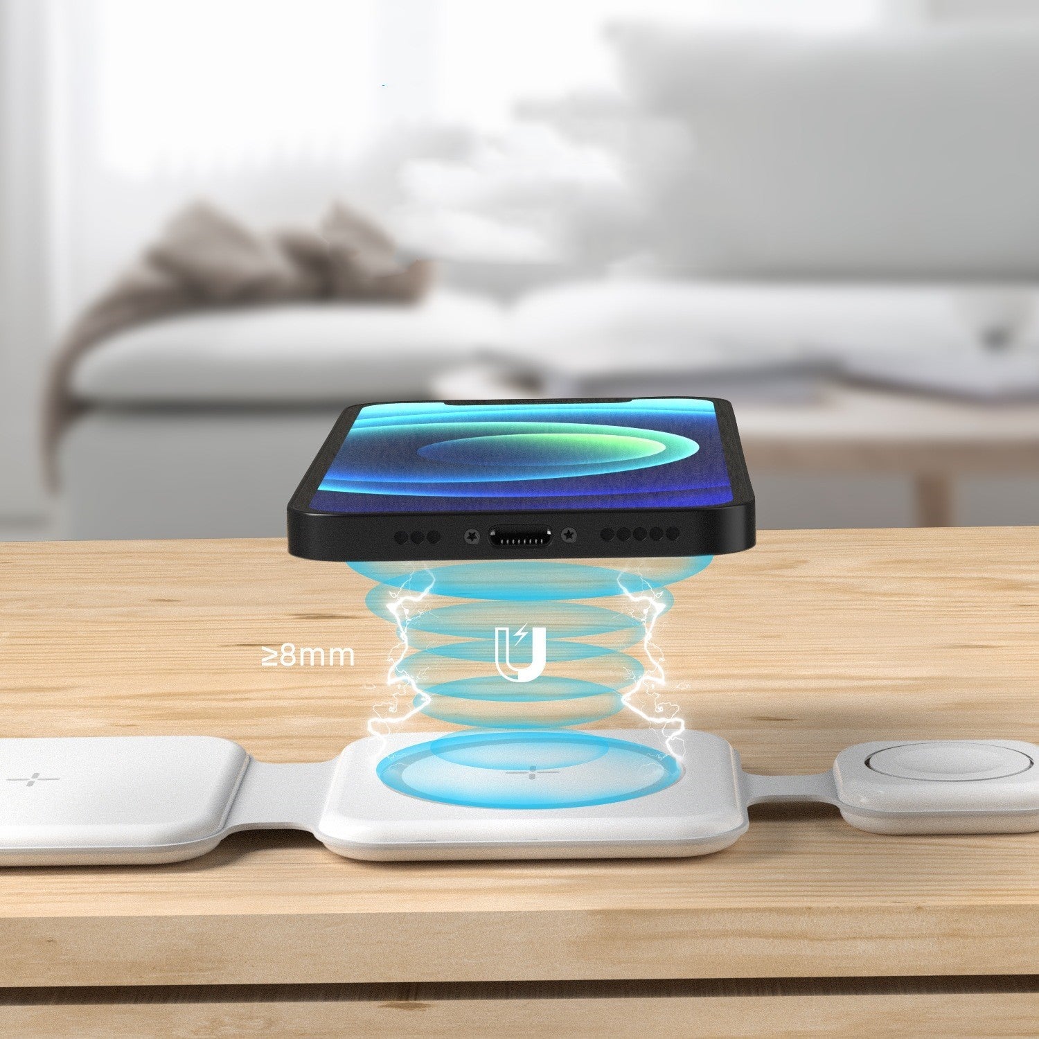 3 In 1 Magnetic Foldable Wireless Charger  Multi-device Charging Station - TechSavvy