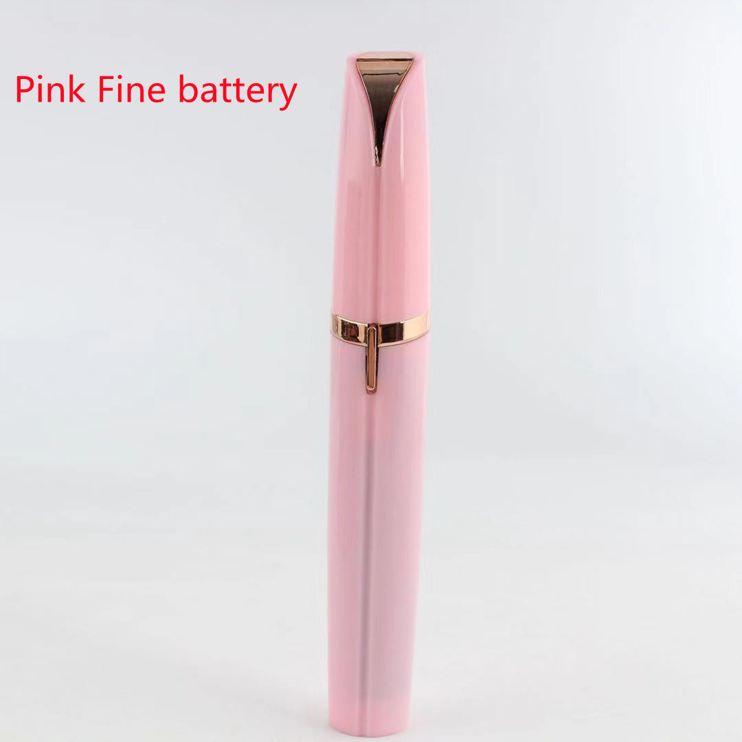Electric Eyebrow Trimmer with LED Light - Painless Hair Removal & Gold-Plated Head