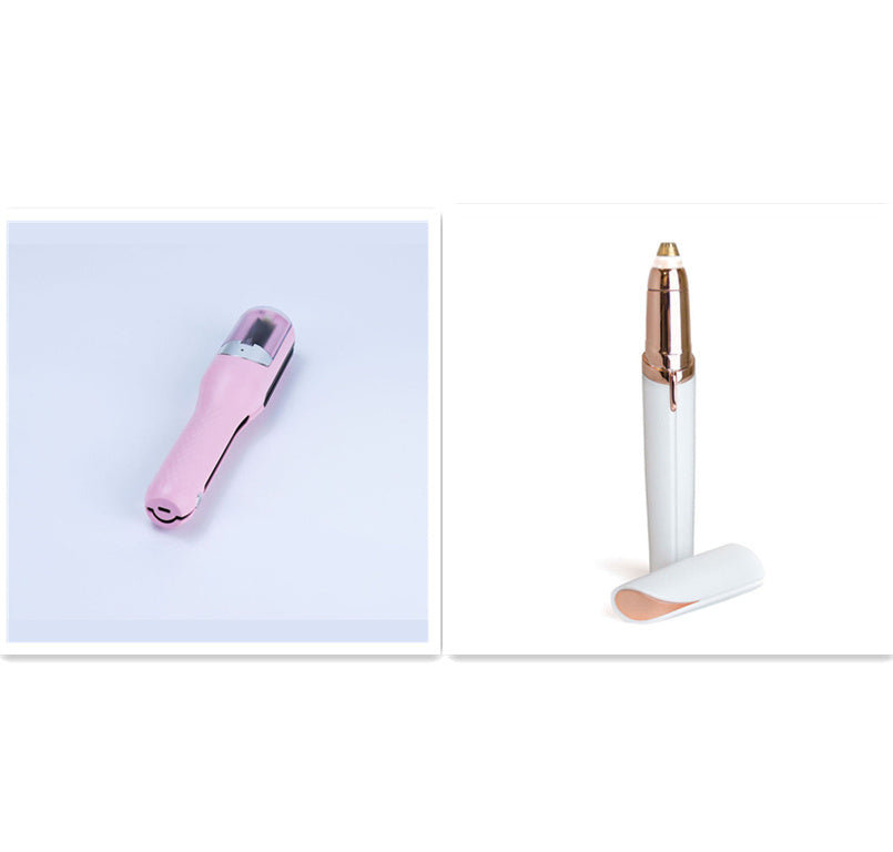 Electric Eyebrow Trimmer with LED Light - Painless Hair Removal & Gold-Plated Head