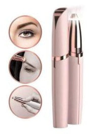 Electric Eyebrow Trimmer with LED Light - Painless Hair Removal & Gold-Plated Head