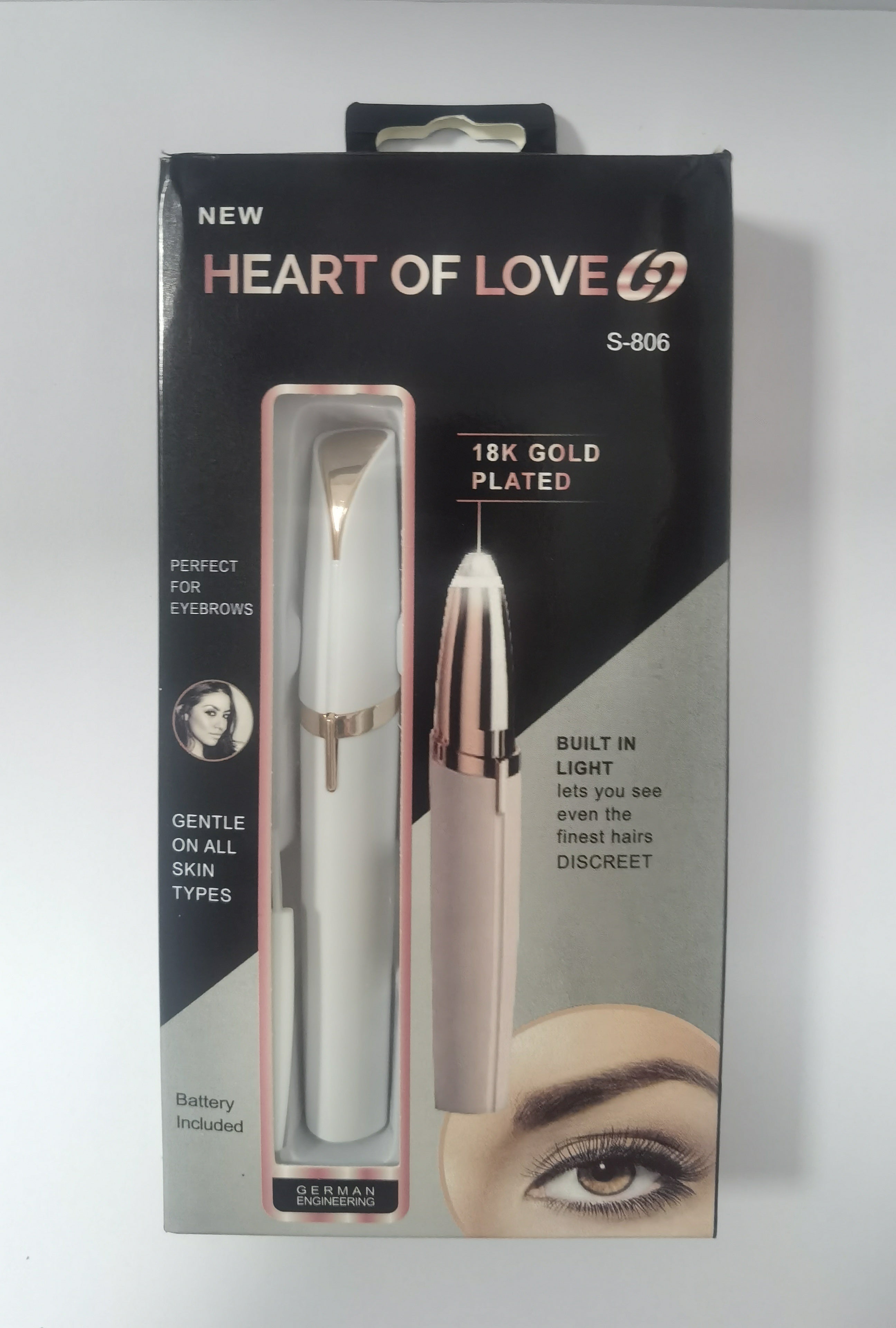Electric Eyebrow Trimmer with LED Light - Painless Hair Remover & Precision Shaper