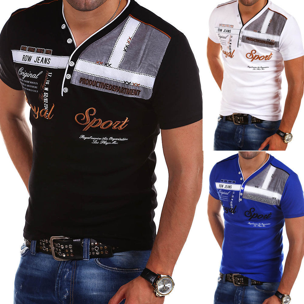 Fashion Casual Print Slim Short Sleeve Men