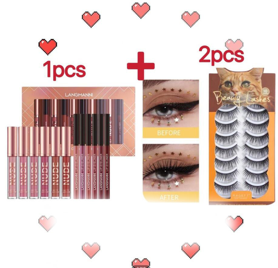 12-Piece Matte Lipstick & Lip Liner Set - Waterproof Long-Lasting Makeup Kit