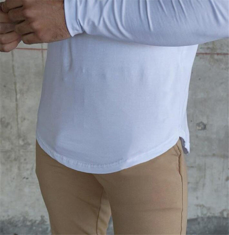 Cotton Long Sleeved T Shirt Men's Bottoming Shirt
