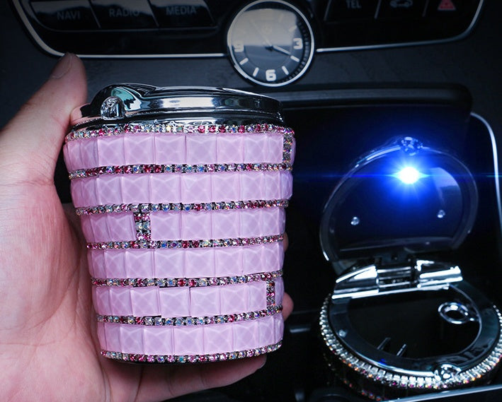 Diamond Crystal Car Ashtray - Luxury Automotive Accessory