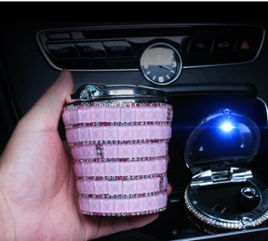 Diamond Crystal Car Ashtray - Luxury Automotive Accessory