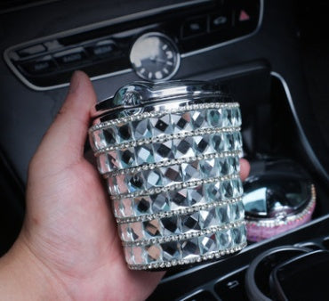 Diamond Crystal Car Ashtray - Luxury Automotive Accessory