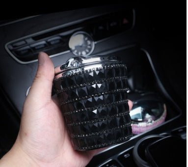 Diamond Crystal Car Ashtray - Luxury Automotive Accessory