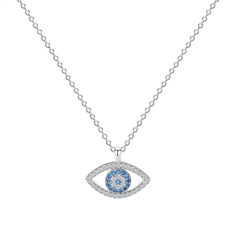 925 Sterling Silver Eye Pendant Necklace - Korean Style Women's Jewelry