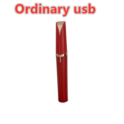 Electric Eyebrow Trimmer with LED Light - Painless Hair Removal & Gold-Plated Head
