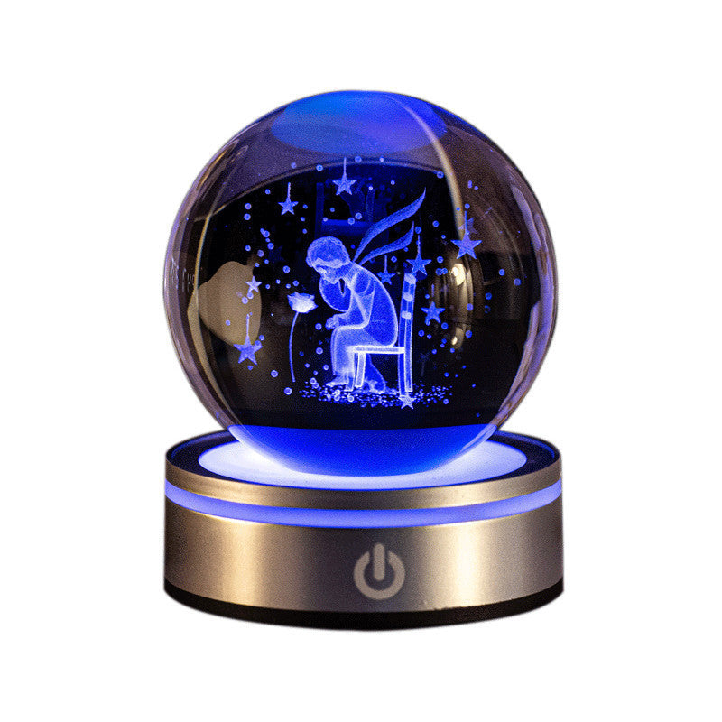 3D Crystal Ball Night Lamp Colorful Gradient Home Decor