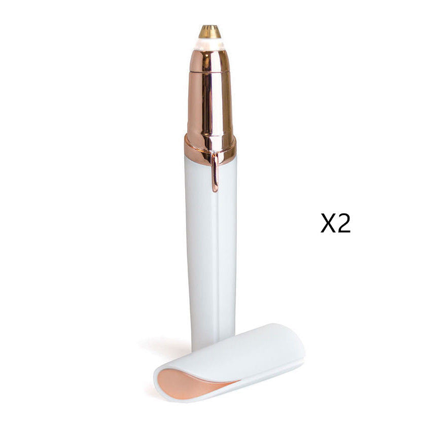 Electric Eyebrow Trimmer with LED Light - Painless Hair Removal & Gold-Plated Head
