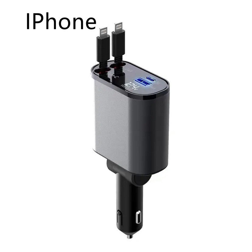 100W Fast Charging Car Charger  USB & Type-C - QuickCharge