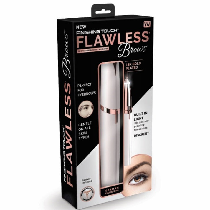 Electric Eyebrow Trimmer with LED Light - Painless Hair Removal & Gold-Plated Head