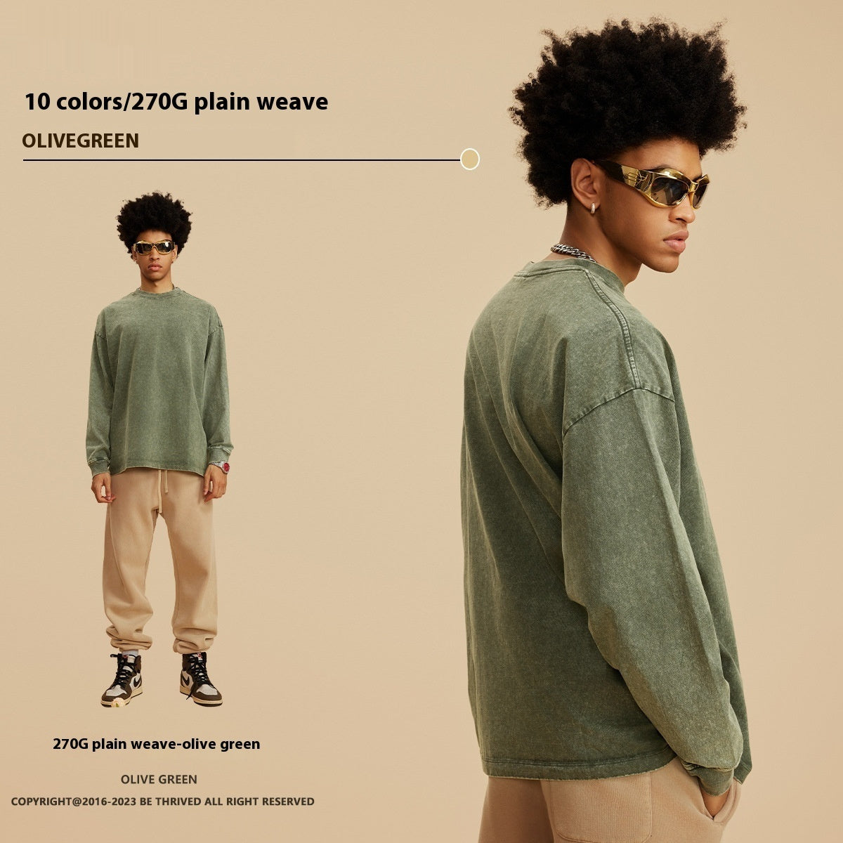 American Retro Washed Cotton Sweater - Loose Fit Pullover