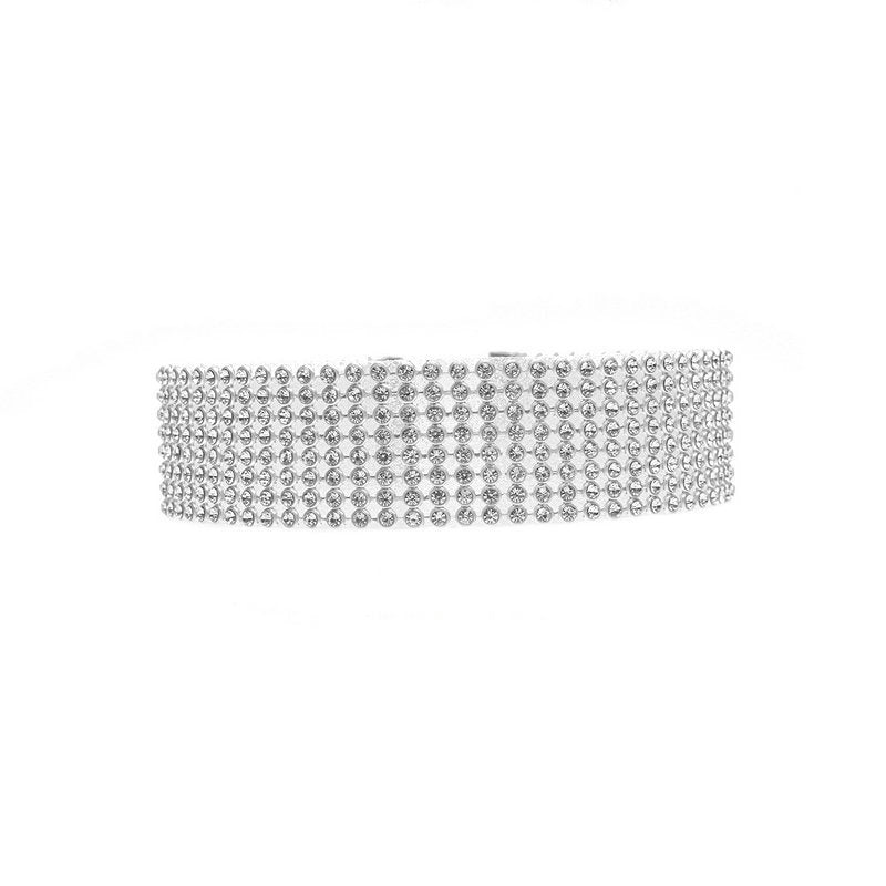 Crystal Rhinestone Choker Necklace - Wedding Jewelry for Women