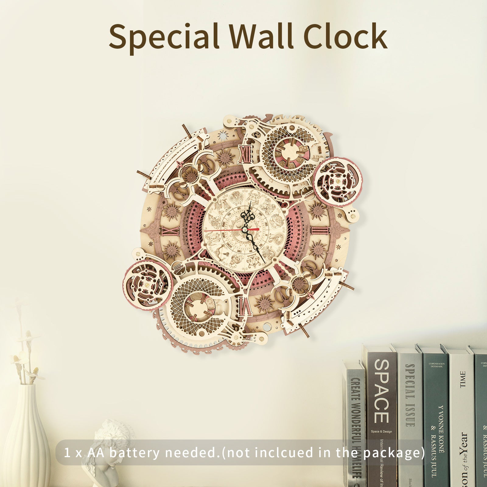 3D Wooden Puzzle Zodiac Wall Clock - Educational Toy