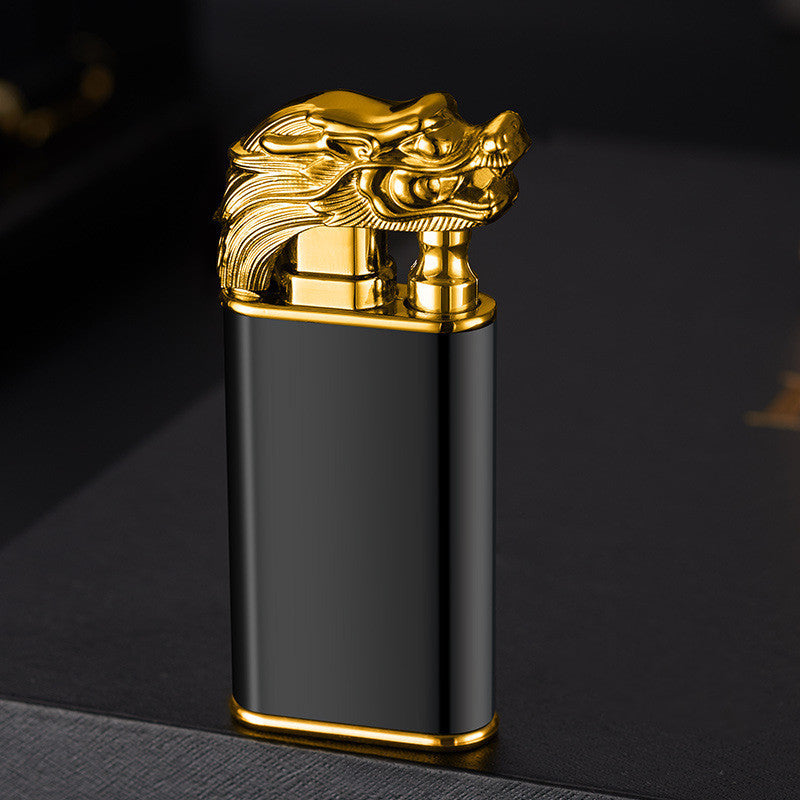 Creative Blue Flame Lighter Dolphin Dragon Tiger Double Fire Metal Winproof Inflatable Lighter