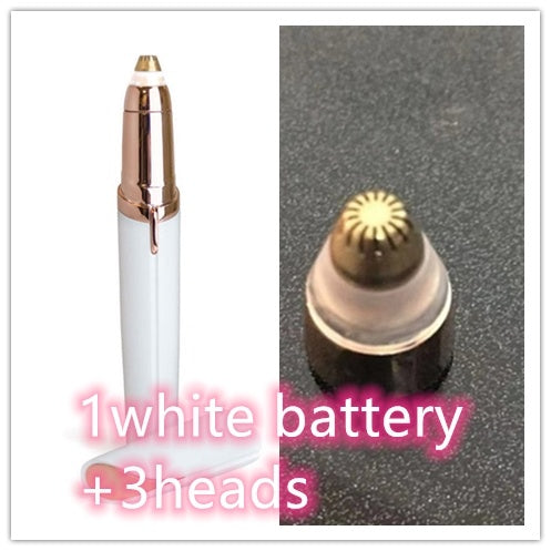 Electric Eyebrow Trimmer with LED Light - Painless Hair Removal & Gold-Plated Head