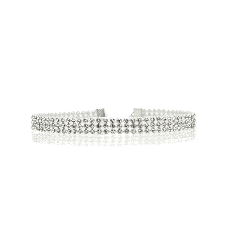 Crystal Rhinestone Choker Necklace - Wedding Jewelry for Women