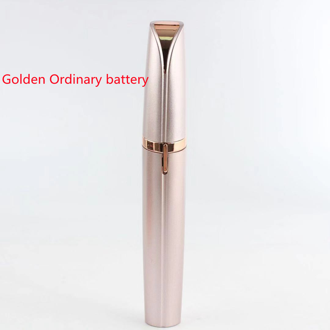 Electric Eyebrow Trimmer with LED Light - Painless Hair Removal & Gold-Plated Head