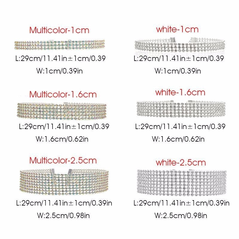 Crystal Rhinestone Choker Necklace - Wedding Jewelry for Women