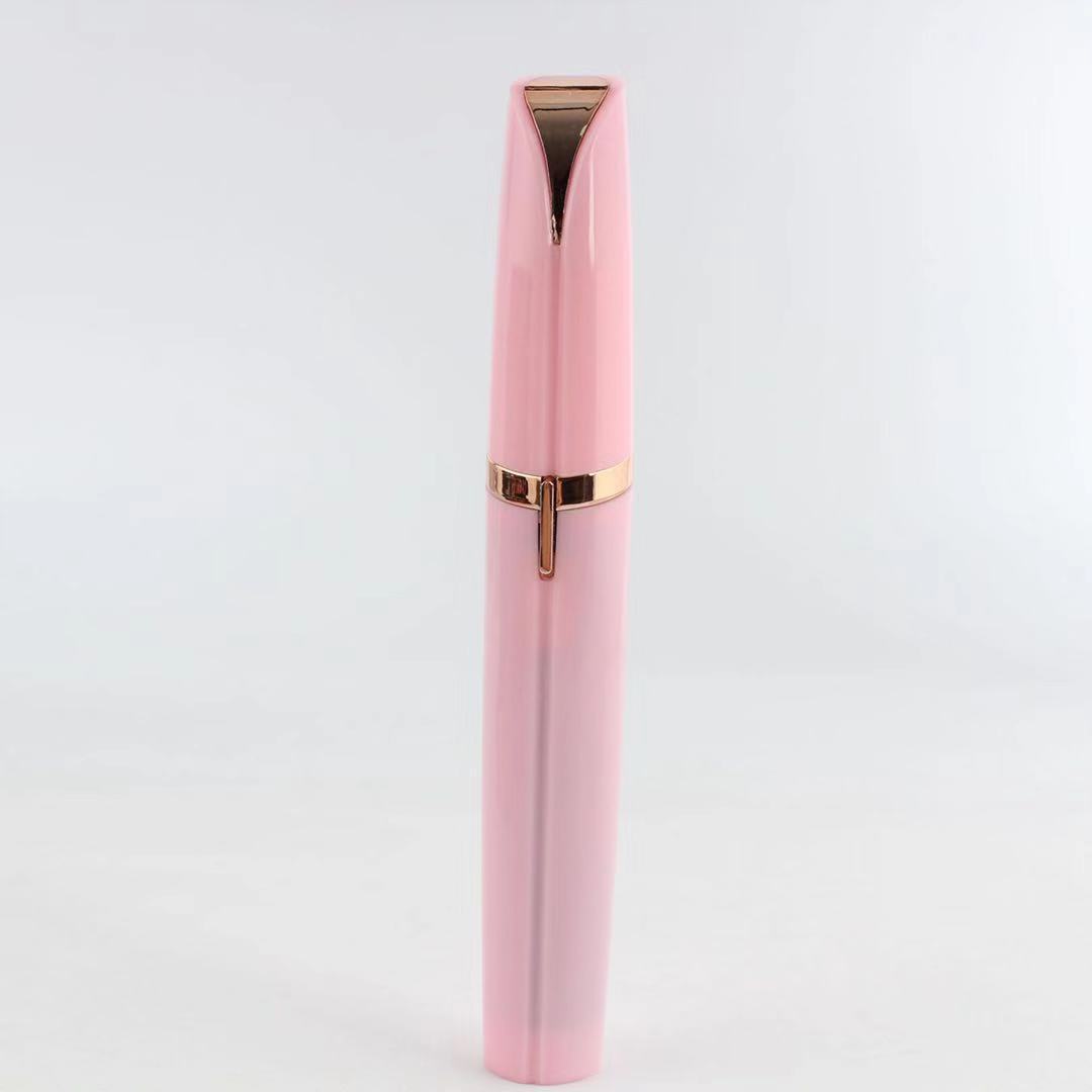 Electric Eyebrow Trimmer with LED Light - Painless Hair Removal & Gold-Plated Head