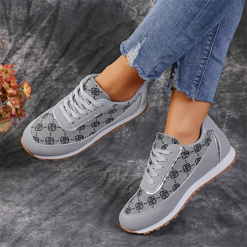 Flower Print Sneakers for Women - Lightweight & Breathable