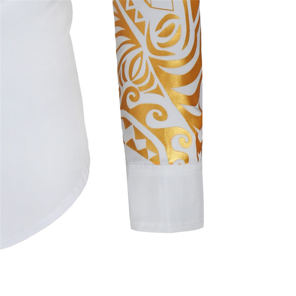Bronzed printed long sleeve shirt