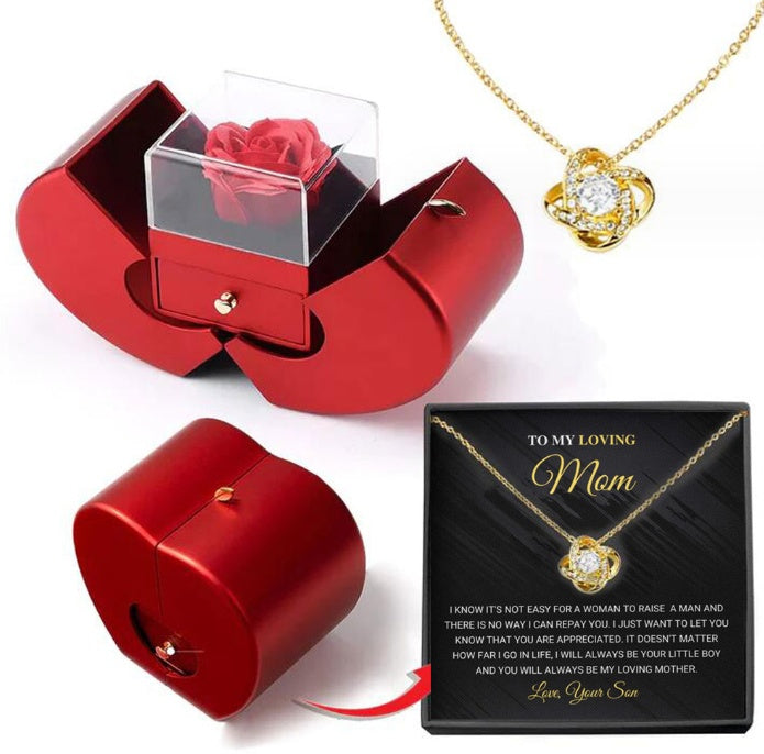 Eternal Rose Apple Gift Box with Necklace - Perfect Valentine's Day Gift