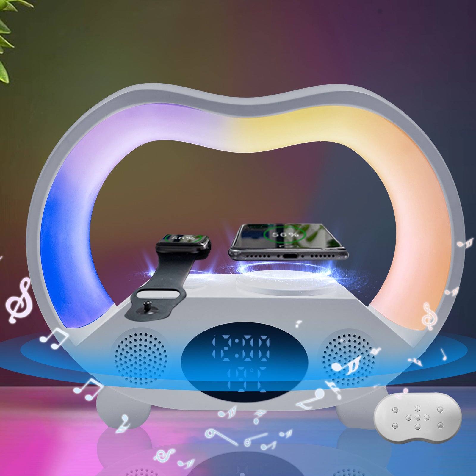 6-in-1 Smart LED Table Lamp Bluetooth-compatible Wireless Charger TechGenius