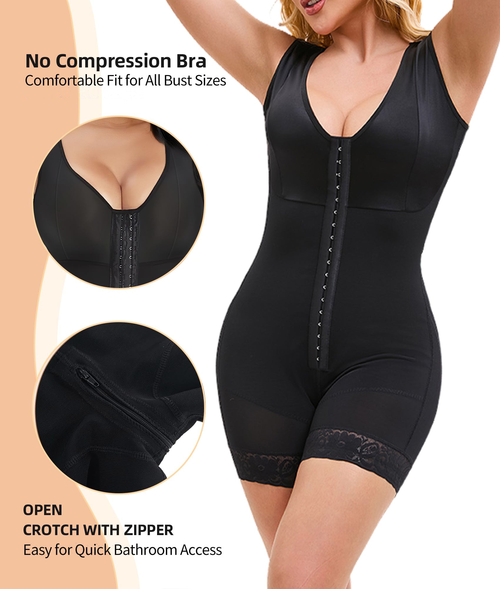 Colombian Shapewear Bodysuit - Tummy Control Post Surgery Full Body Shaper