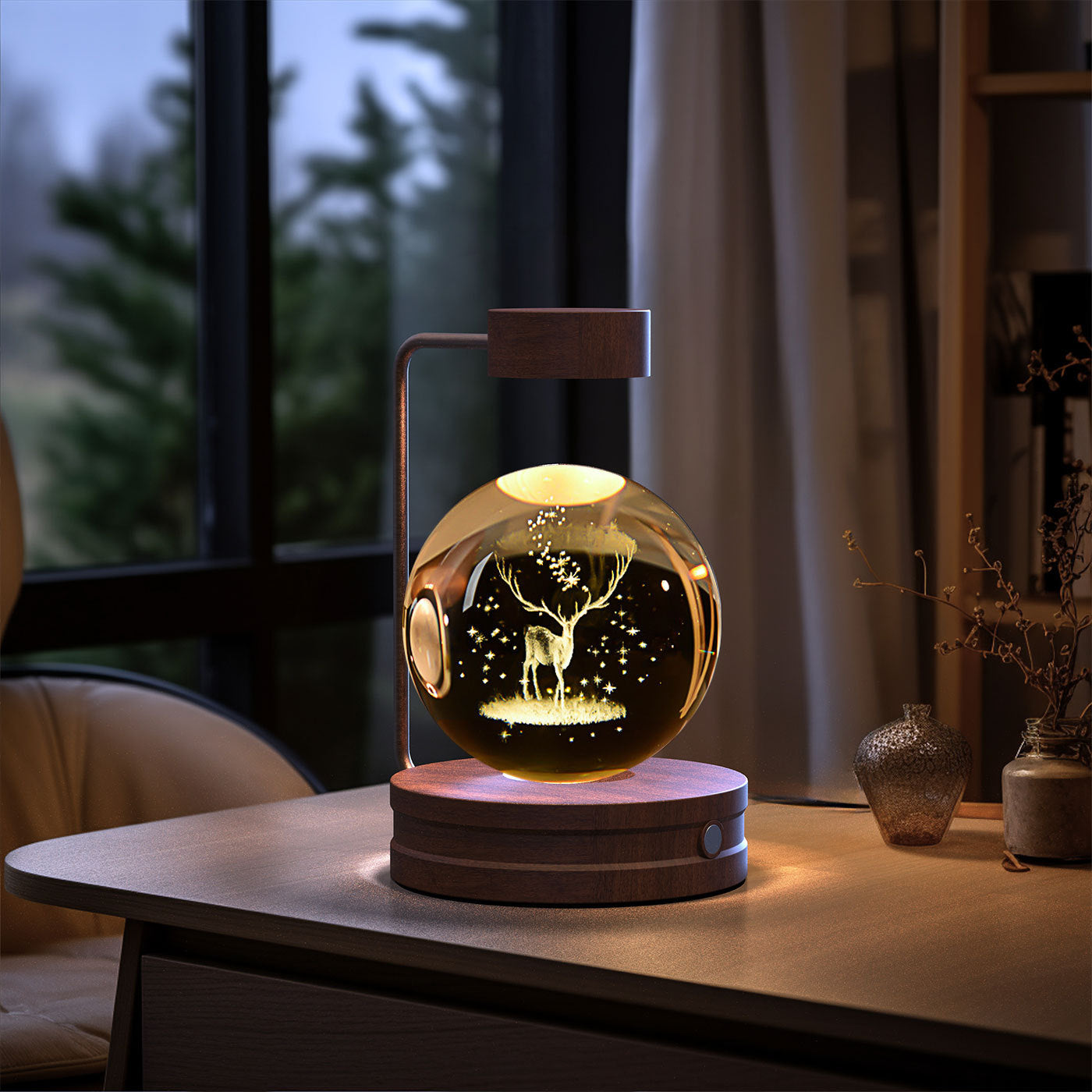 Crystal Ball Cosmic Dinosaur Indoor Night Light Bedside Light Birthday Gift Night Lamp