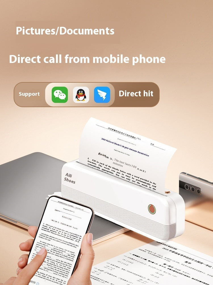 Ailixiong P40 Portable Thermal Printer - Wireless A4 Ink-Free Office Printer
