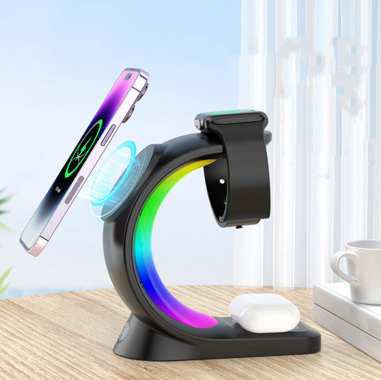 4 In 1 Magnetic Wireless Charger Fast Charging & Atmosphere Light - TechSavvy