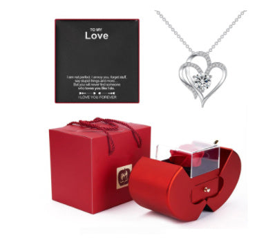 Eternal Rose Apple Gift Box with Necklace - Perfect Valentine's Day Gift