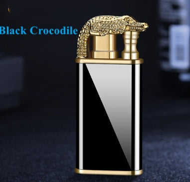 Creative Blue Flame Lighter Dolphin Dragon Tiger Double Fire Metal Winproof Inflatable Lighter