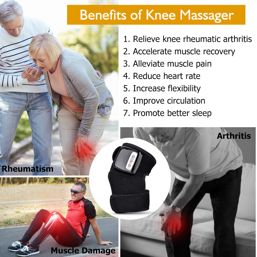 Electric Infrared Heating Knee Massager - Rechargeable Pain Relief with Vibration Therapy