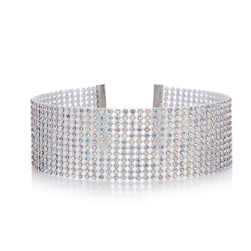 Crystal Rhinestone Choker Necklace - Wedding Jewelry for Women