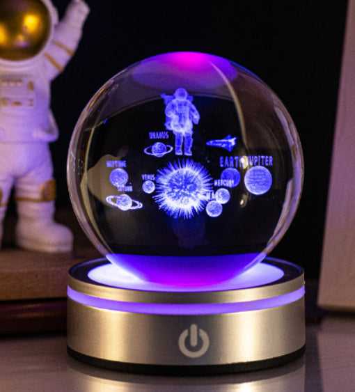 3D Crystal Ball Night Lamp Colorful Gradient Home Decor