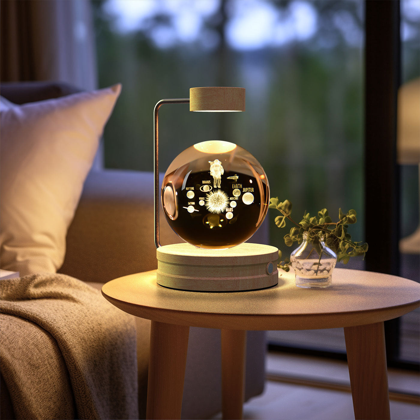 Crystal Ball Cosmic Dinosaur Indoor Night Light Bedside Light Birthday Gift Night Lamp
