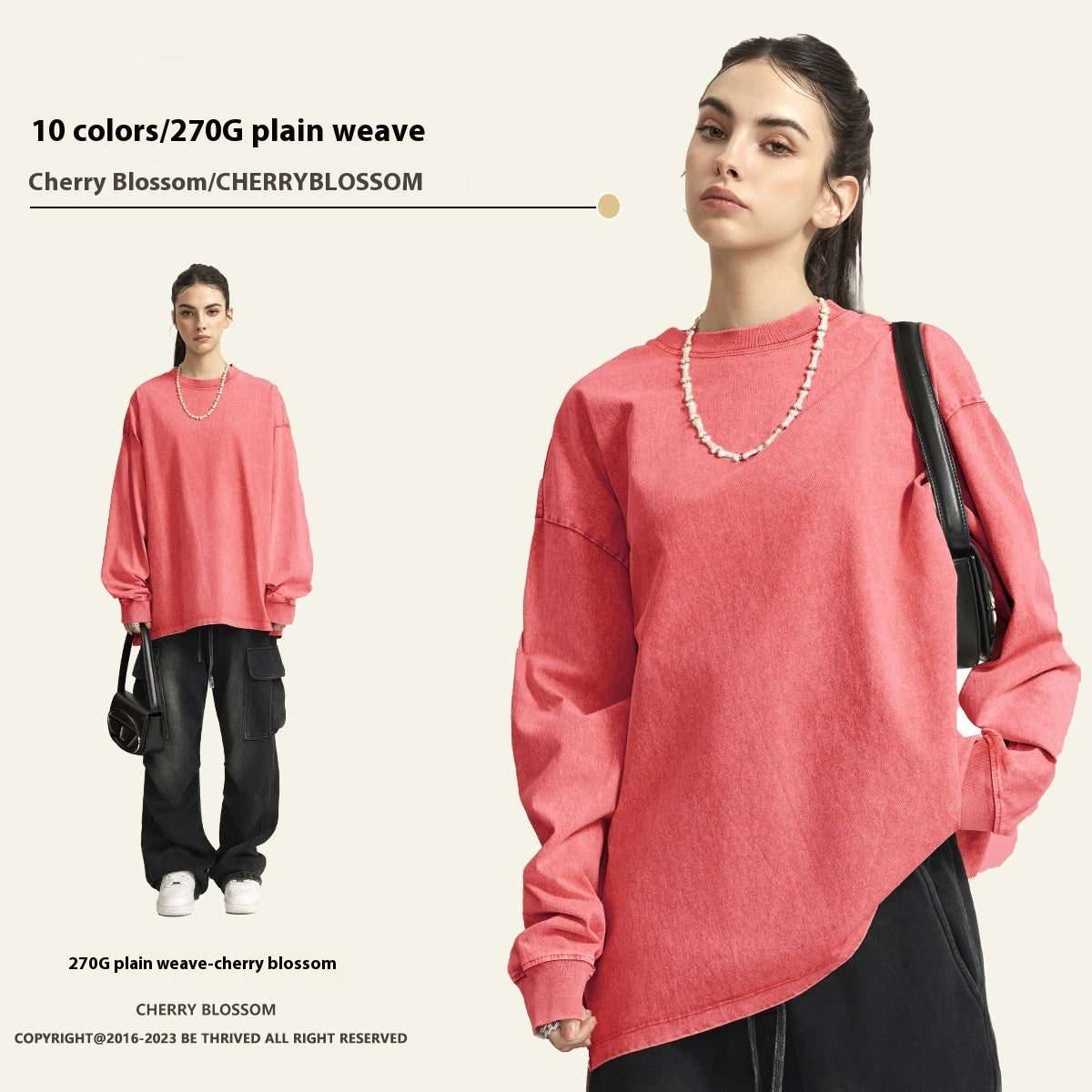 American Retro Washed Cotton Sweater - Loose Fit Pullover
