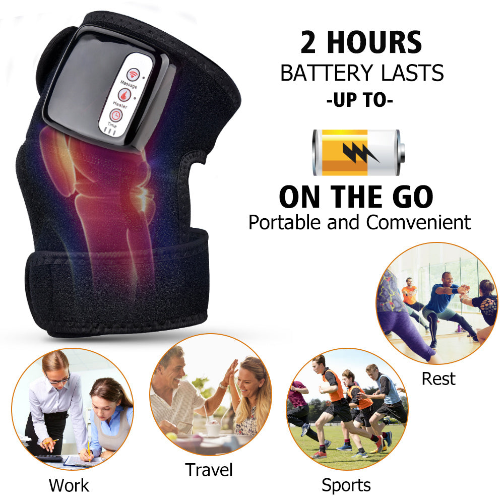 Electric Infrared Heating Knee Massager - Rechargeable Pain Relief with Vibration Therapy