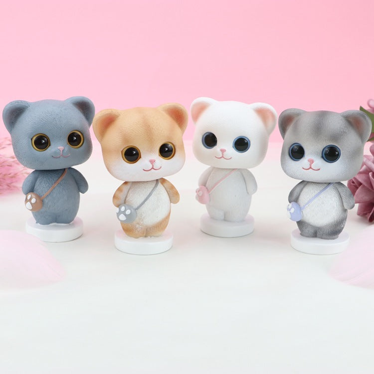 Cute Shake Head Cat Car Interior Decoration