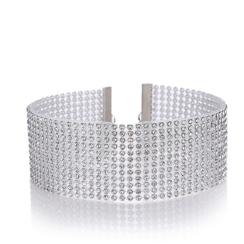 Crystal Rhinestone Choker Necklace - Wedding Jewelry for Women