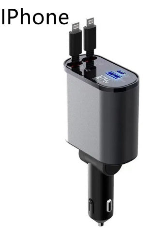 100W Fast Charging Car Charger  USB & Type-C - QuickCharge