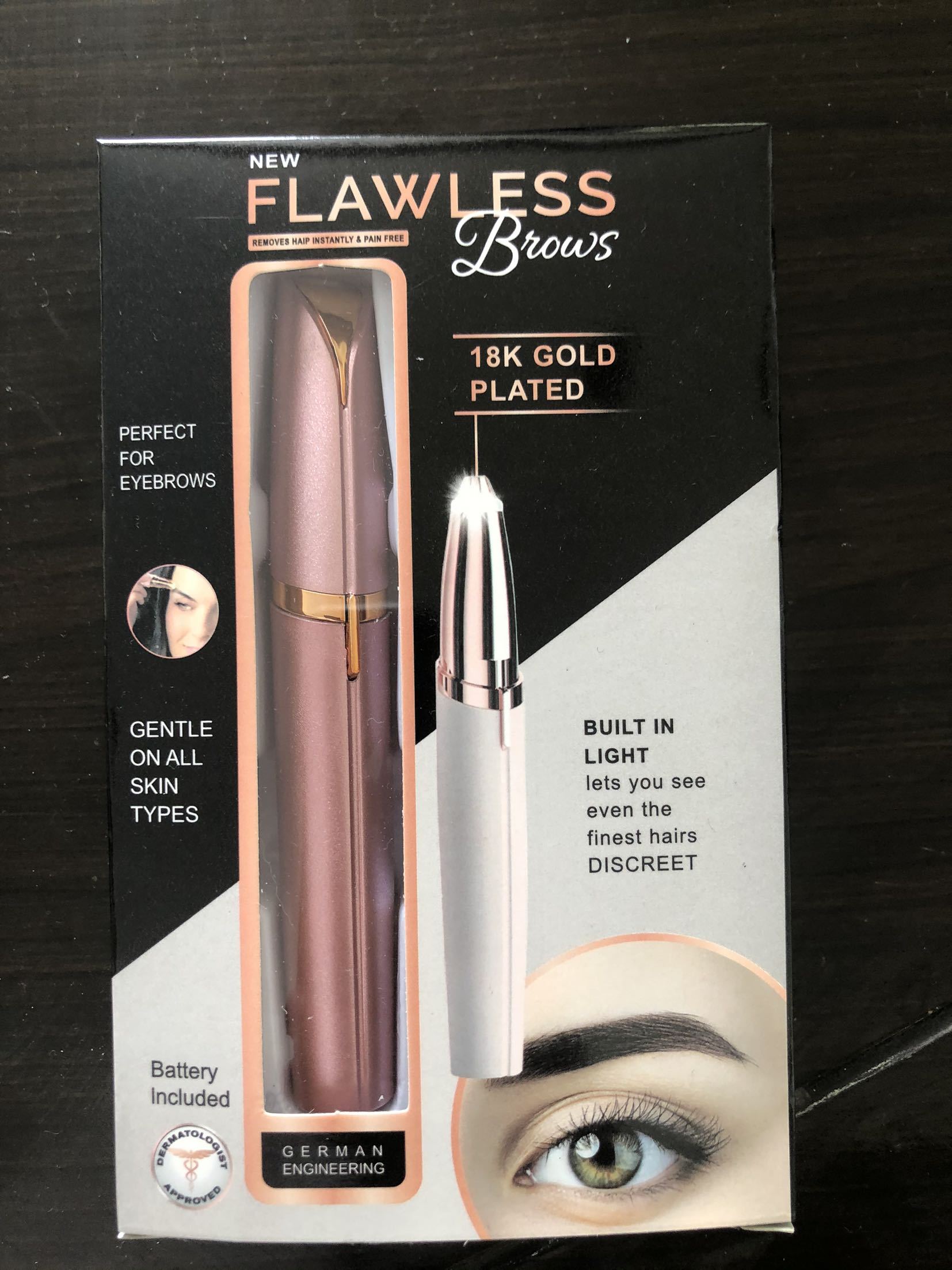 Electric Eyebrow Trimmer with LED Light - Painless Hair Remover & Precision Shaper